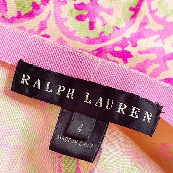 Ralph Lauren Black Label‎ 100% Silk Paisley Capri Pants Size 4 - Picture 5 of 5